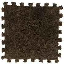 NSESSHome Plush Puzzle Foam Floor Mat for Kids, Thick Interlocking Fluffy Tiles with Border Square Rug Split Joint Soft Climbing Carpet Mats Shaggy Area Rug for Room Floor 11.81"