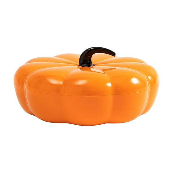 NSESSHome Pumpkin Serving Bowl with Lid, Detachable Pumpkin Snack Box Divided Serving Tray Pumpkin Candy Jar Nut Serving Container Food Display Bowl for Halloween Thanksgiving Fall Festival Party