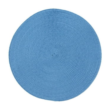 NSESSHome Round Woven Placemats, Thick Heat Insulation Mats Household Table Mats Braided Bowl Mats Fabric Rustic Placemats for Dining, Braided Placemat for Farmhouse Decor and Kitchen Table Decor