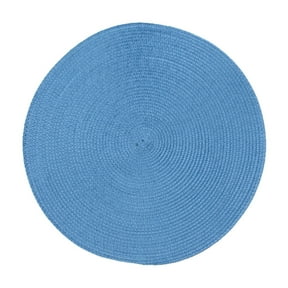 NSESSHome Round Woven Placemats, Thick Heat Insulation Mats Household Table Mats Braided Bowl Mats Fabric Rustic Placemats for Dining, Braided Placemat for Farmhouse Decor and Kitchen Table Decor