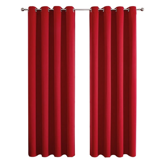 NSESSHome Solid Blackout Curtain Panel, Set of 2, 8 Grommet Curtains 51" W x 39" L