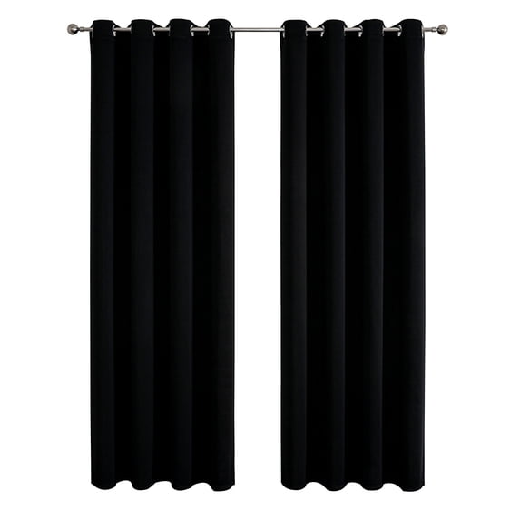 NSESSHome Solid Blackout Curtain Panel, Set of 2, 8 Grommet Curtains 51" W x 39" L
