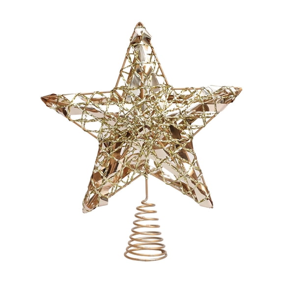 NSESSHome Star Christmas Tree Topper, Rustic Farmhouse Xmas Treetop with LED Lights for Indoor Christmas Tree Decorations Holiday Seasonal Decor
