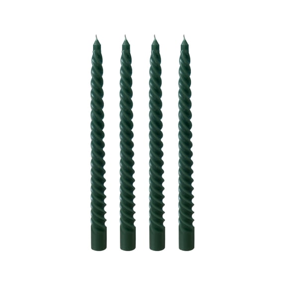 NSESSHome Taper Candles Set of 4, Clean Burning Unscented, for Wedding, Parties,Home Decor and Special Occasions,Long Candle Sticks, Spiral Candle Christmas Candles 9.84 INCH