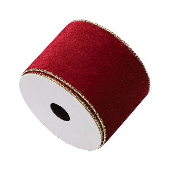 NSESSHome Velvet Ribbon Wired 2.5" x 10 Yards Christmas Wired Ribbon, Christmas Tree Ribbon Decoraitons, Wreaths, Crafts, Home Decor, Gift Wrapping, Garlands