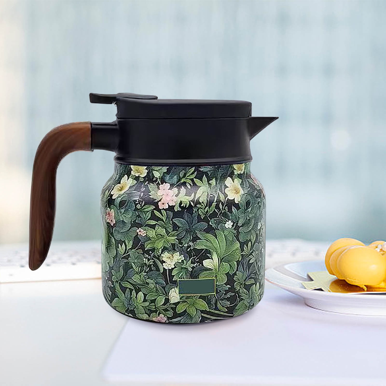 Vintage Floral Pattern Tea Thermos With Infuser - 800ml Stainless Steel Insulated Teapot For Hot Drinks