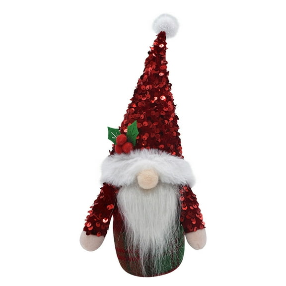 NSESSHome Winter Gnomes Plush Decorations Stuffed Gnome with Holding Skis Santa Doll Christmas Elf Gifts Figurines for Home Farmhouse Ornaments