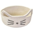 thumbnail image 1 of NSESSHome Woven Basket Cat Ear Basket, Animal Cotton Rope Storage Basket with Cat Ears, Round Decorative Storage Baskets Cute Cotton Rope Cat Basket for Toy Jewelry Keys Home Decor, 1 of 6
