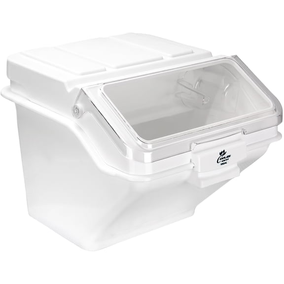 NSF 10 Gallon Rice Storage Bin with Scoop, Food Grade Ingredient Storage Container, White
