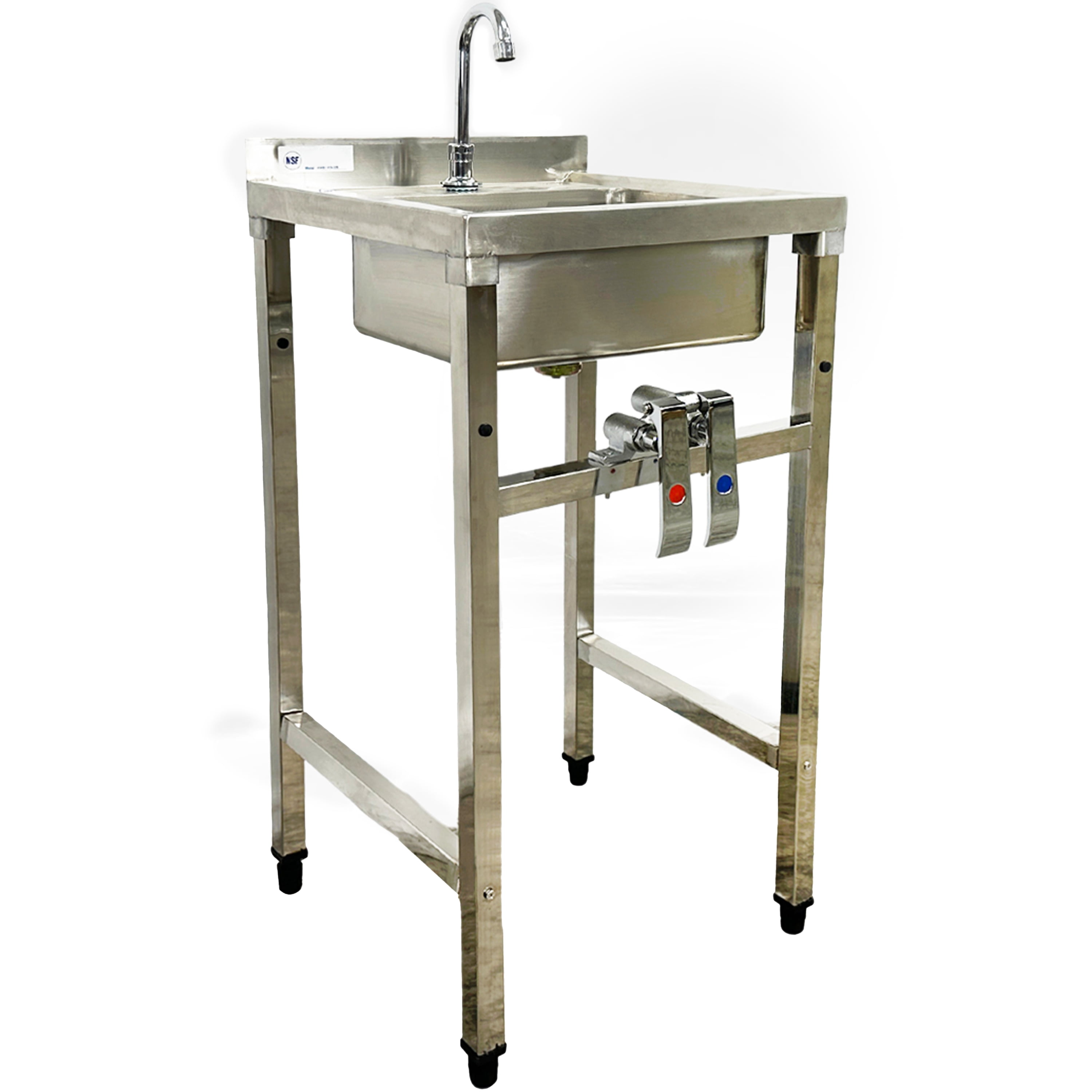 NSF 18''x17''x36'' 304 Stainless Steel Single Bowl Kitchen Sink with Faucet, Utility Sink for Outdoor, Bathroom, or Restaurant Use