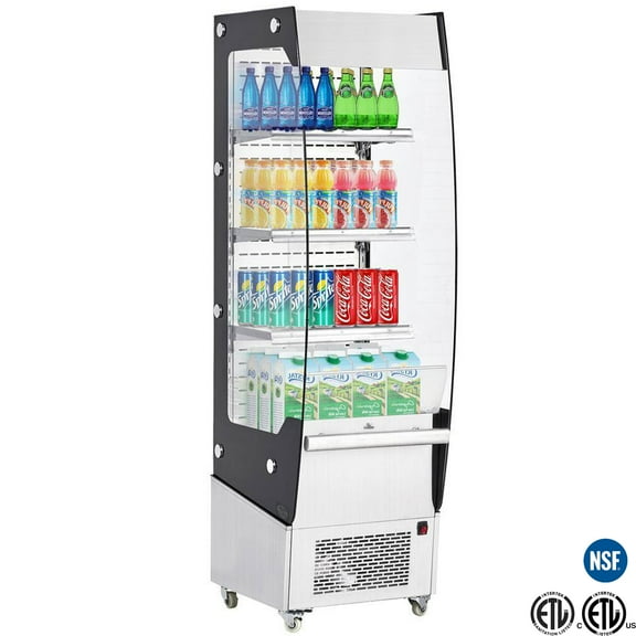 NSF 20 in. Open Air Grab & Go Merchandising Refrigerator Display Cooler with LED 7.7 Cu.Ft.