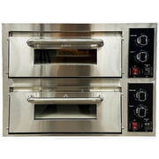 NSF 3200W Double Deck Countertop Pizza Oven, Desktop Pizza Drawer Oven Countertop Stainless Steel Multifunctional Snack Oven for Home Restaurant