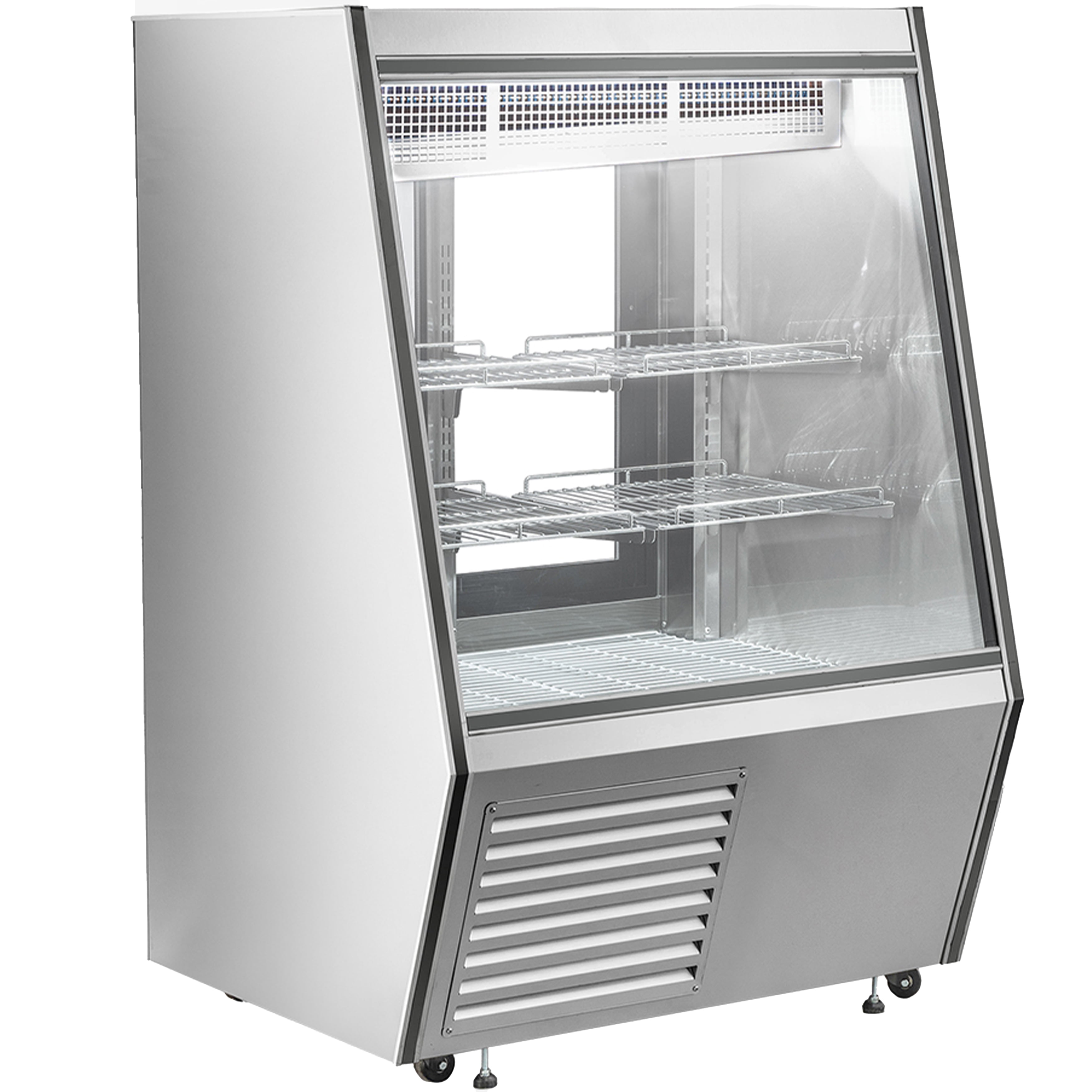 NSF 36 in. Commercial Refrigerated Case Display Refrigerator 16.5 Cu.Ft. Stainless Steel Refrigerator Cooler Case