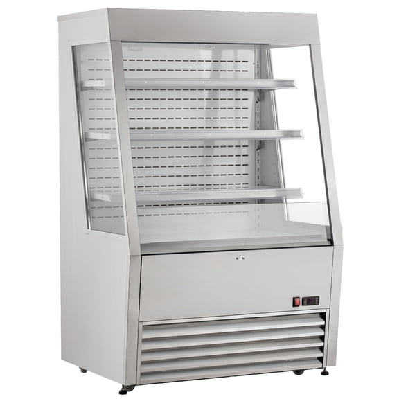 NSF 36 in. Refrigerated Open Air Merchandiser w/ Curtain 13.8 Cu. Ft. Refrigerator Display Stainless Steel
