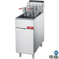 40 lb Capacity Commercial Deep Fryer, 90,000 BTU, 3-Burner Propane Fryer, NSF Certified