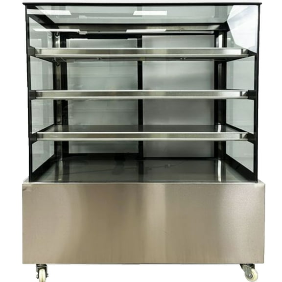 NSF 48 in. Dry Display Case Bakery Showcase Donuts Bagels Pastry Glass Showcase LED 110V
