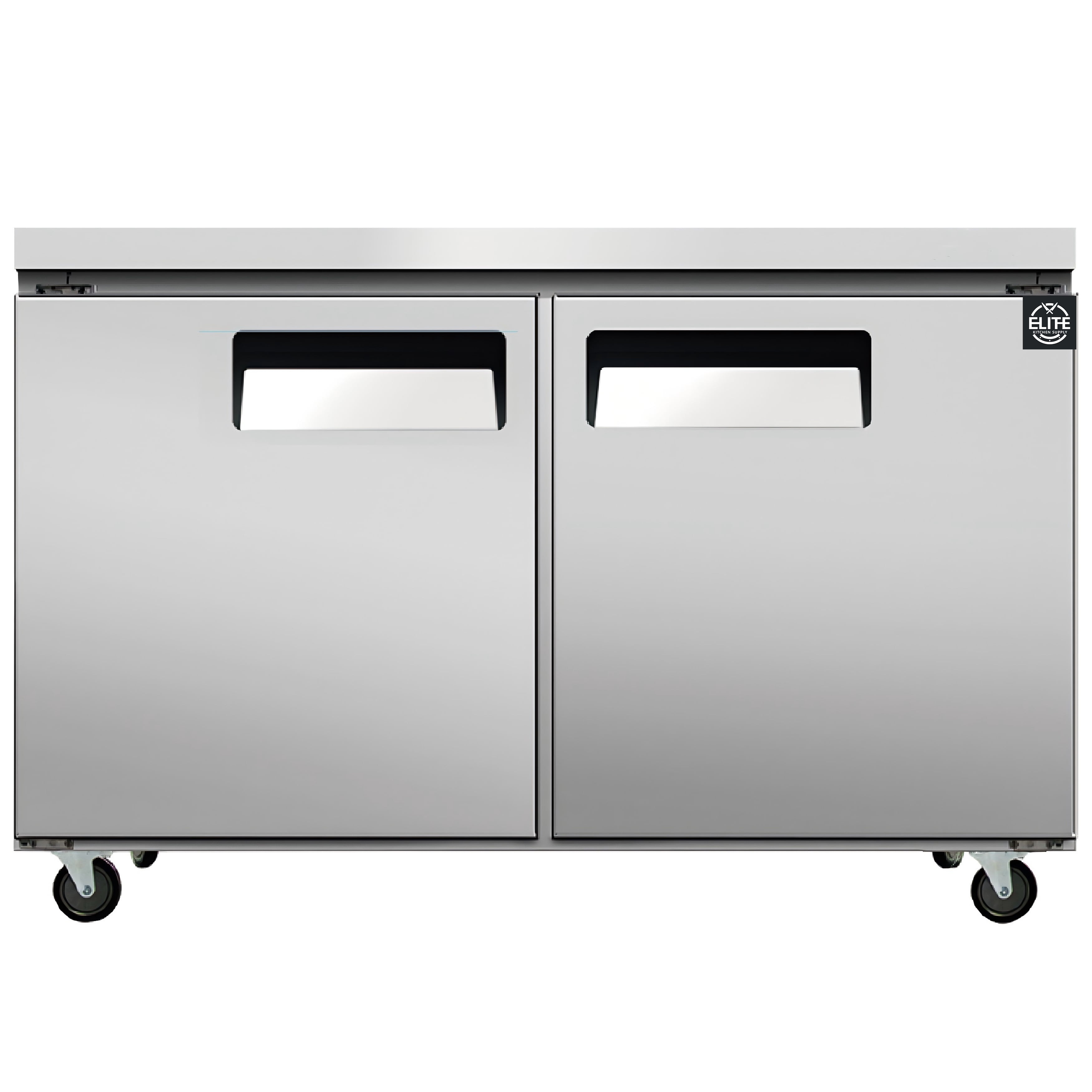 NSF 48 in. Undercounter Refrigerator, 2 Solid Doors Refrigerator 13 Cu.Ft. Commercial Undercounter Refrigerator