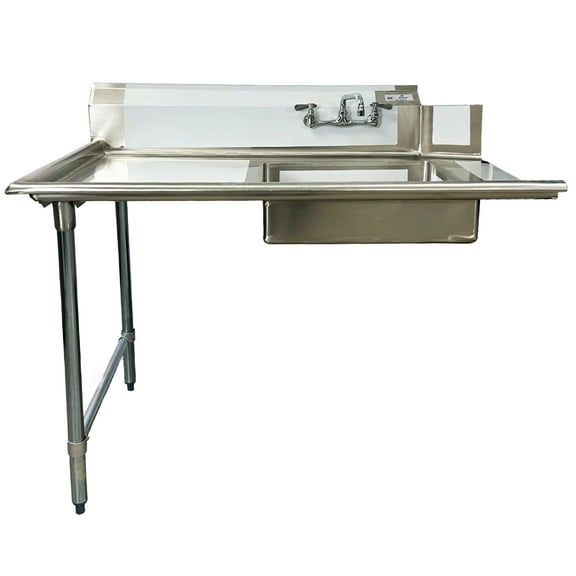 NSF 48''x30''x45'' Bar Sink, Free Standing Soiled Dish Table, Left Table Bar Sink with Faucet