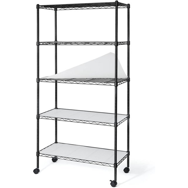 NSF 5Tier Adjustable Height Wire Shelving Unit, Garage Shelving