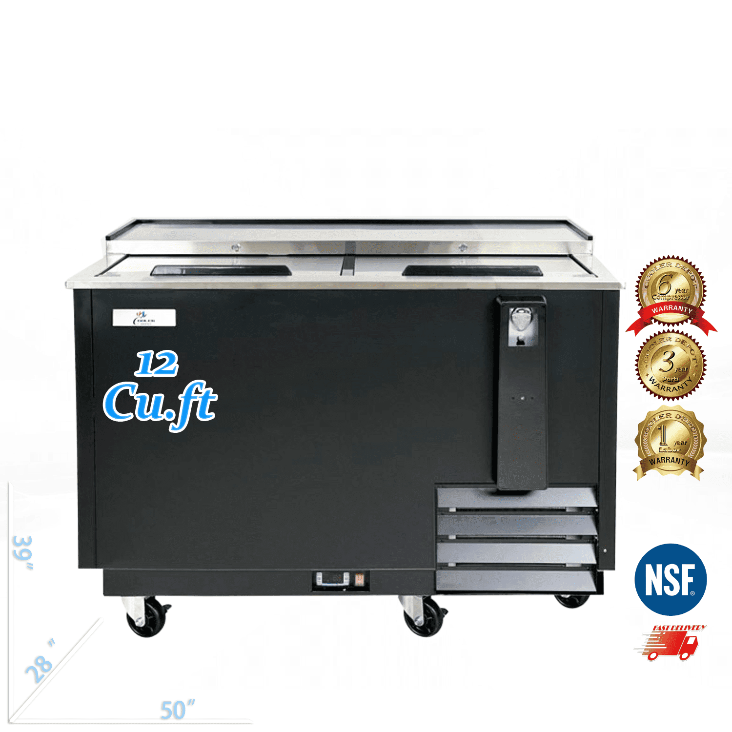 Cooler Depot 50 ins, 12 cu.ft,  Commercial Beer Bottle Cooler Glass Froster Plate Chiller