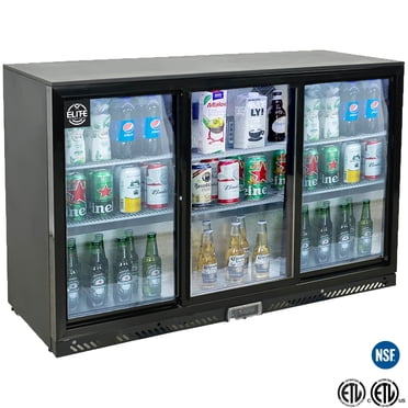 NSF 53 in. Sliding Door Back Bar Cooler 11.3 Cu. Ft. Counter Height Glass Door Bar Fridge, Lockable Refrigerator