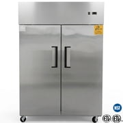 NSF 54 Inch Commercial Reach In Refrigerator Two Door 42 cu.ft. Stainless Steel Top Mount R290, ETL