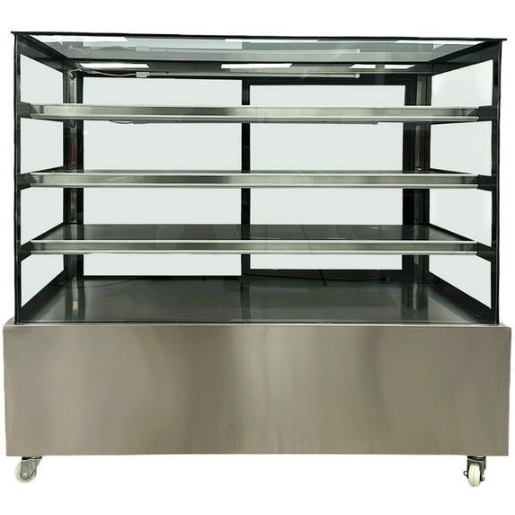 NSF 58 in. Dry Bakery Display, Bakery Showcase, Donuts Bagels Pastry Glass Door Showcase with LED 115V