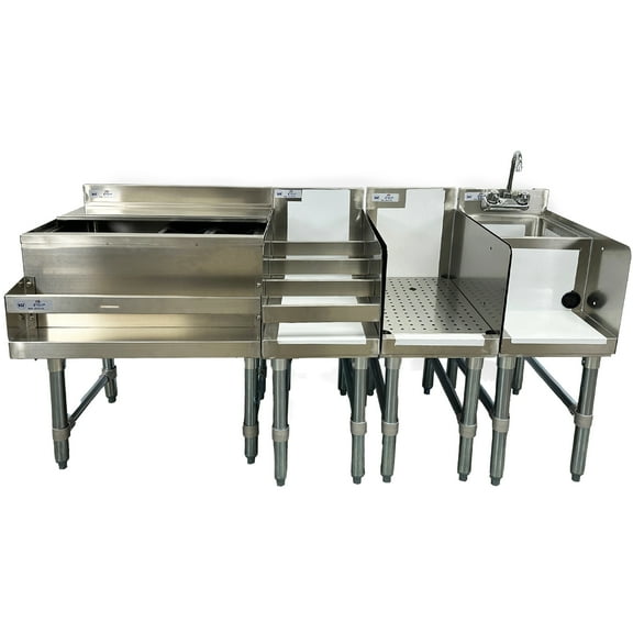 NSF 60.5''x22.5''x33.3'' Stainless Steel Combination Cocktail Station, Bar Equipment