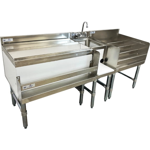 NSF 66 in. Commercial Underbar Counter Cocktail Drink Station, Combination Cocktail Station, Bar Equipment