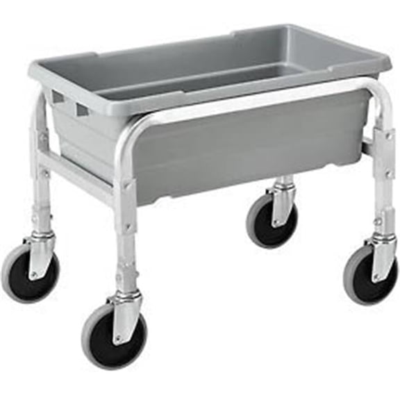 NSF Aluminum Lug Cart - 23 x 15.5 x 19 in., 1 Tote Capacity, All Welded - Gray