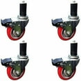 thumbnail image 1 of NSF Certified - 4 inch Caster Wheel Set For Commercial Kitchen Prep Tables, Total Locking Casters - CasterHQ Brand, 1 of 4
