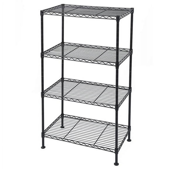 AsterOutdoor NSF Certified Adjustable Wire Shelving Unit - 4-Tier Steel Storage Rack, 38kg Shelf Capacity for Kitchen, Garage, Pantry Organization