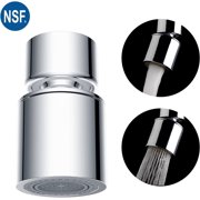 NSF Certified Faucet Aerator, CUPC Certification 360° Swivel Kitchen Sink Aerator by Waternymph, Dual-function 2-Flow Sprayer Faucet Head, Faucet Replacement Part 55/64 Inch Female Thread - Chrome