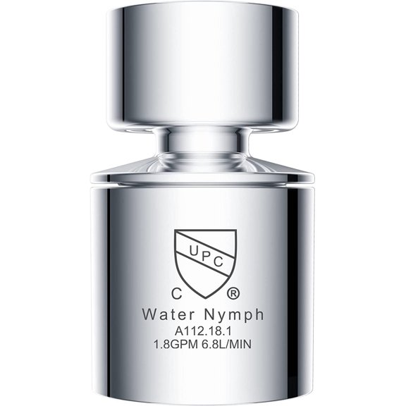 NSF Certified Faucet Aerator, CUPC Certification 360 Swivel Kitchen Sink Aerator by Waternymph, Dual-function 2-Flow Sprayer Faucet Head, Faucet Replacement Part 55/64 Inch Female Thread - Chrome