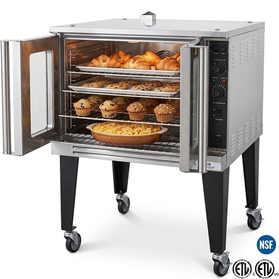NSF Full-Size Electric Convection Oven – 11kW, 240V Single-Phase, 5-Rack Commercial Baking Oven