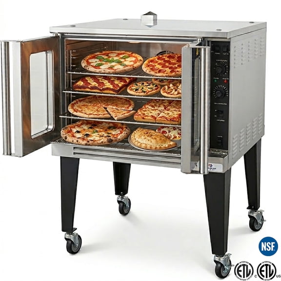 NSF Full-Size Electric Convection Oven – 9kW, 208V, 3-Phase, 5-Rack Commercial Bakery Oven