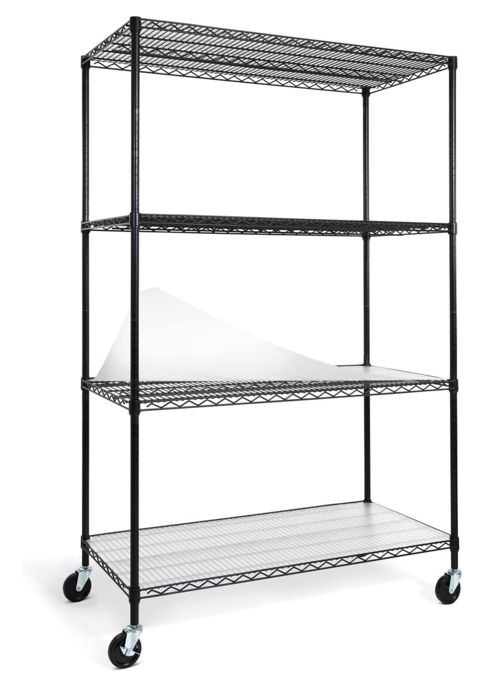 NSF Grade Heavy Duty Wire Shelving w/Wheels, Leveling Feet & Liners ...