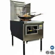 NSF 1-Hole Chinese Wok Range, 13 Ring, Natural Gas, Heavy-Duty Stainless Steel, Water-Cooled Backsplash, Made in USA