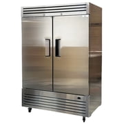 Commercial Reach in Refrigerator, 54 x 32 x 82.5, 47 Cubic Ft, Double Door Stainless Steel Fridge, for Restaurant