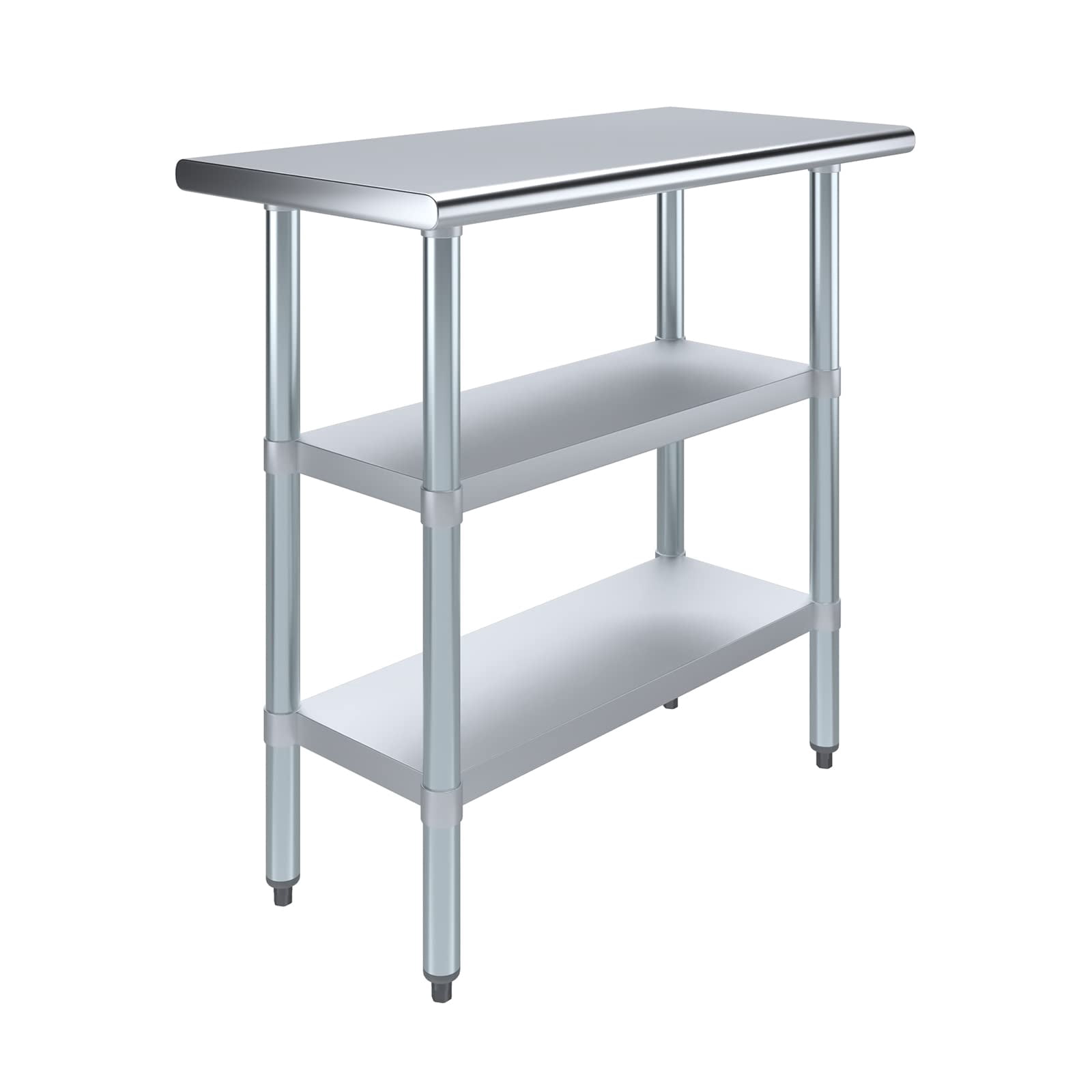 NSF Stainless Steel Prep Table with 2 Shelves, Heavy Duty Metal ...