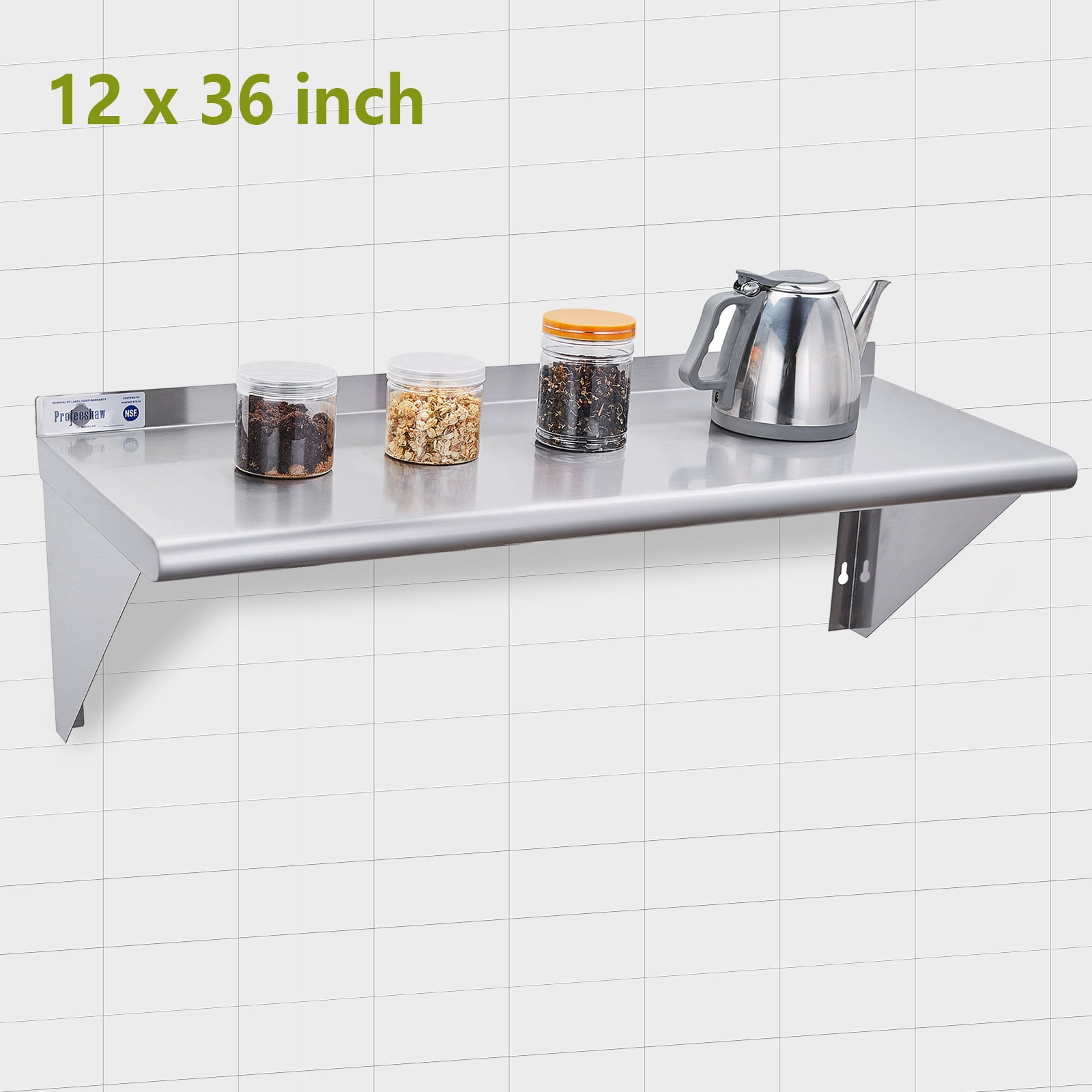 NSF Stainless Steel Shelf 12 x 36 Inches, 270 lb(122KG), Sboly