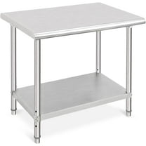 NSF Stainless Steel Work Table, Food Prep Stainless Steel Table 36x24x35 Inch, Metal Table Cart Heavy Duty Worktable with Undershelf, Commercial Workstation for Kitchen Restaurant, Silver