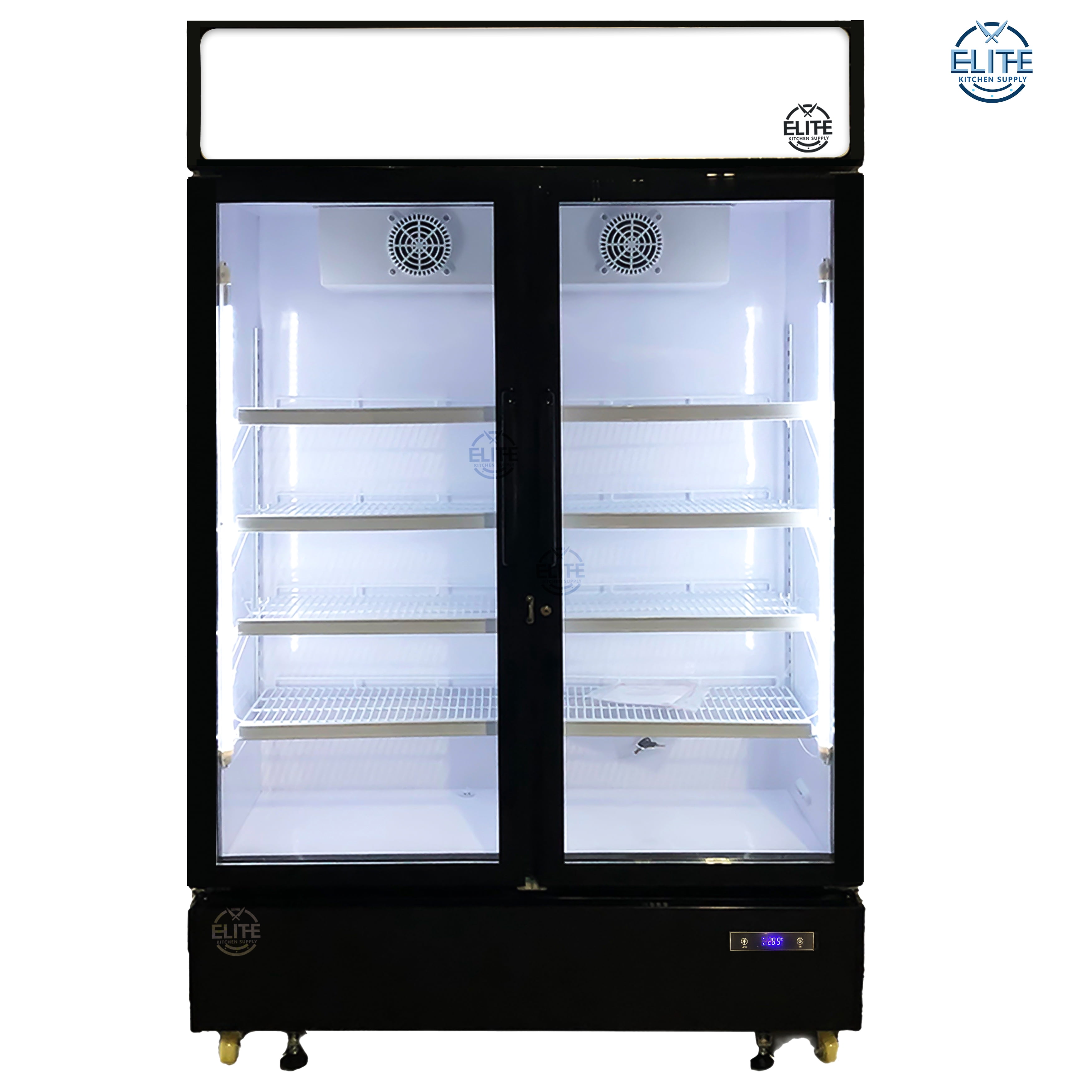 NSF 48 in. Glass Door Refrigerator Cooler 26 Cu. Ft. 2-Door Upright Showcase, Merchandiser ETL