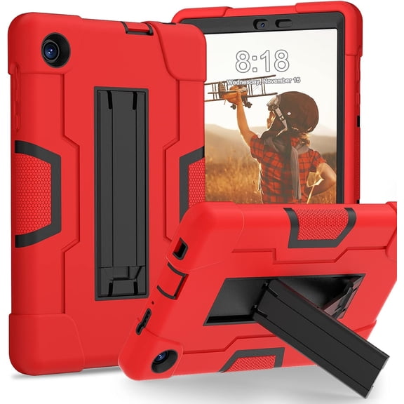 NSFN for TCL TAB 8 LE Case, TCL TAB 8 Case for Kids, Heavy Duty Rugged Full-Body Hybrid Shockproof Drop Protection Cover for TCL Tab 8 LE (Model:9137W) 2023/TCL Tab 8 WiFi (Model:9132X) (1-Black)