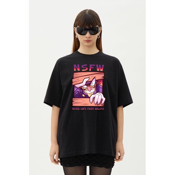 NSFW Never Safe From Waluigi Funny Parody T-Shirt, for men & women, up to size 5XL