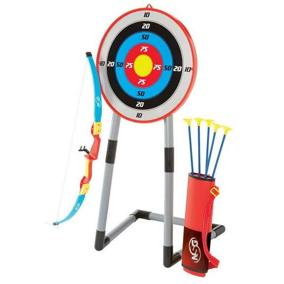 NSG Deluxe Bow & Arrow Archery Set for Kids - Toy Archery Bow with Large Freestanding Target, Suction Cup Arrows, and Quiver - Toys for Children Above 6 Years of Age