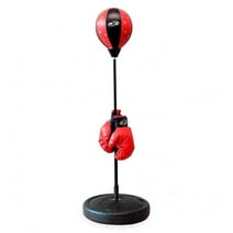 NSG Punching Bag and Boxing Gloves Set for Kids – Freestanding Base Punching Ball with Spring Loaded Height Adjustable Stand, Junior Boxing Gloves, and Hand Pump - Ages 4+