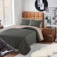 thumbnail image 1 of Campus Comforts by New Sega Home 3-Piece Reversible Quilt Set, Jake, Tan/Green, Full/Queen, 1 of 8