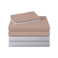 thumbnail image 1 of Campus Comforts by New Sega Home 2-Pack Microfiber Sheet Set, One Print, One Solid, Jake, Tan, Twin-XL, 1 of 8