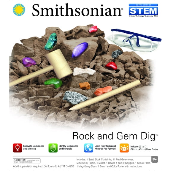 Collections Etc Smithsonian Rock and Gem Dig Archeology Kit